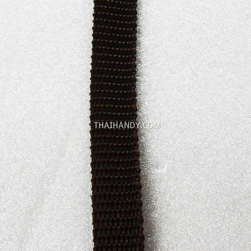 สายผ้า-ผ้ากุ๊น PP  ลายเรียบ ขนาด 3 หุน (1 cm) บรรจุ 1 เมตร สีน้ำตาลเข้ม รูปเต็ม