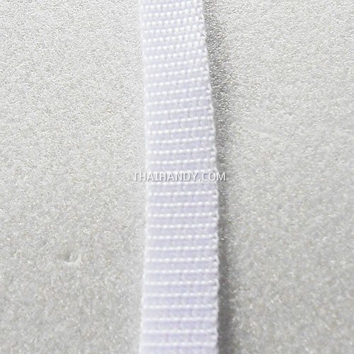 สายผ้า-ผ้ากุ๊น PP  ลายเรียบ ขนาด 3 หุน (1 cm) บรรจุ 1 เมตร สีขาว รูปเต็ม