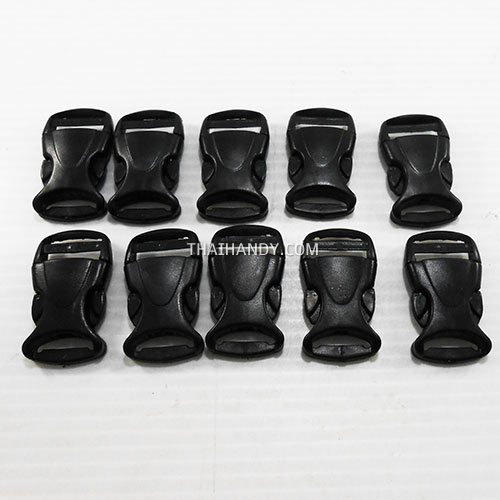 ตัวล็อคสายก้ามปูเต่า พลาสติก ขนาด 3/4 นิ้ว (6 หุน) บรรจุ 10 อัน สีดำ รูปเต็ม