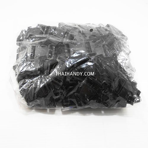 ตัวล็อคสายก้ามปูสี่เหลี่ยม พลาสติก ขนาด 1 นิ้ว บรรจุ 500 อัน สีดำ รูปเต็ม