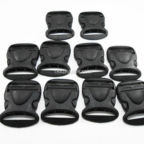ตัวล็อคสายก้ามปูเต่า พลาสติก ขนาด 2 นิ้ว บรรจุ 10 อัน สีดำ รูปเต็ม