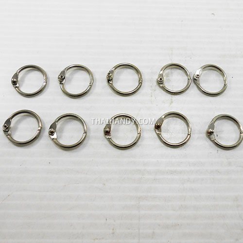 ห่วงสปริงกลม ขนาด 15 mm  บรรจุ 10 อัน สีนิเกิ้ล รูปเต็ม