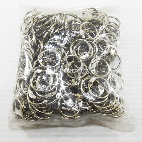 ห่วงสปริงกลม ขนาด 15 mm  บรรจุ 100 อัน สีนิเกิ้ล รูปเต็ม