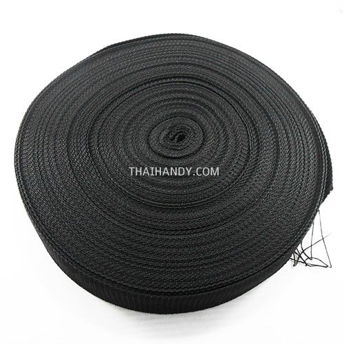 สายผ้า-ผ้ากุ๊น PP  ลายเวอร์จิ้น ขนาด 2 นิ้ว บรรจุ 50 เมตร สีดำ รูปเต็ม