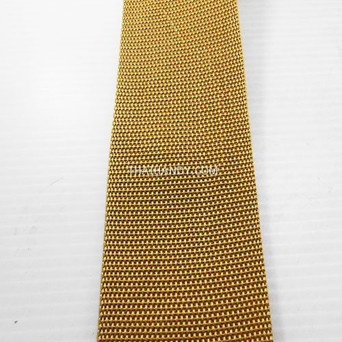 สายผ้า-ผ้ากุ๊น PP  ลายเวอร์จิ้น ขนาด 2.5 นิ้ว บรรจุ 1 เมตร สีกากีแกมทอง รูปเต็ม