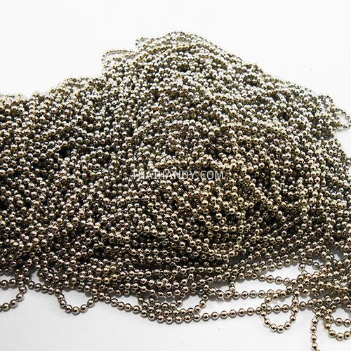 โซ่ไข่ปลา เฉพาะสาย ขนาด 1.2 mm  บรรจุ 50 เมตร สีนิเกิ้ล รูปเต็ม