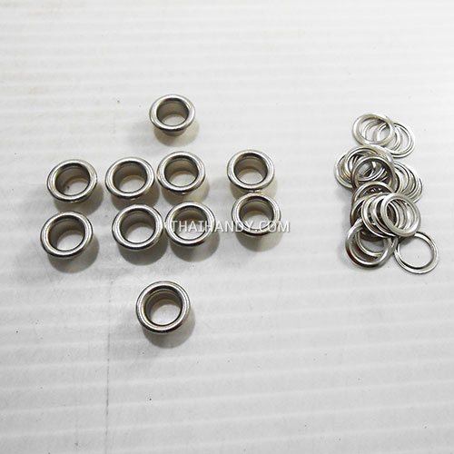ตาไก่ เหล็ก ขนาด 7.5 mm (20) บรรจุ 10 ชุด สีนิเกิ้ล รูปเต็ม