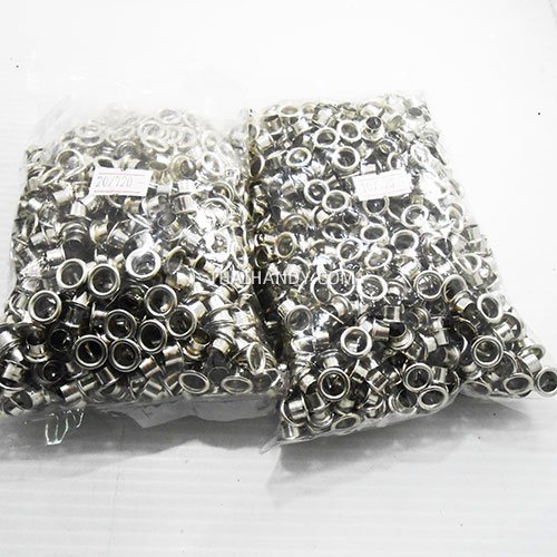 ตาไก่ เหล็ก ขนาด 7.5 mm (20) บรรจุ 10 กุรุส (1440 ชุด) สีนิเกิ้ล รูปเต็ม