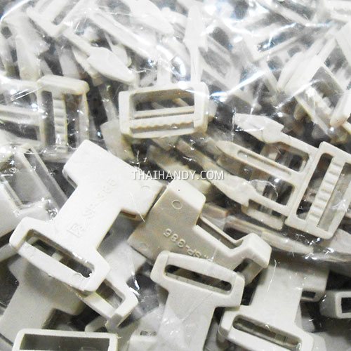 ตัวล็อคสายก้ามปูสี่เหลี่ยม พลาสติก ขนาด 1/2 นิ้ว (4 หุน) บรรจุ 100 อัน สีควันบุหรี่ รูปเต็ม