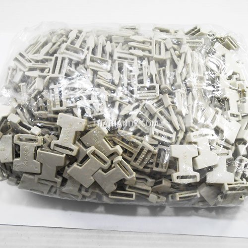 ตัวล็อคสายก้ามปูสี่เหลี่ยม พลาสติก ขนาด 1/2 นิ้ว (4 หุน) บรรจุ 400 อัน สีควันบุหรี่ รูปเต็ม