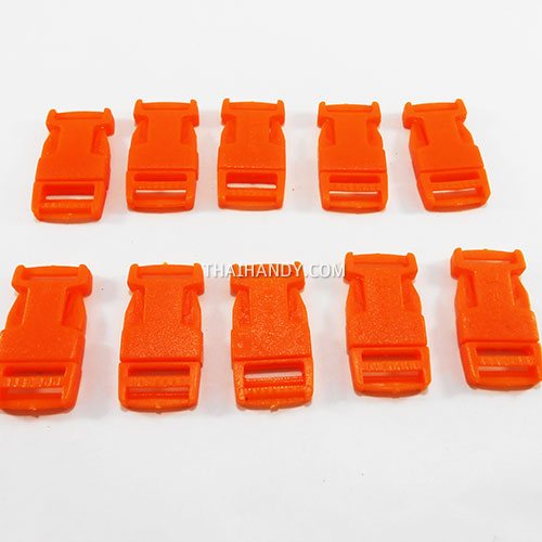 ตัวล็อคสายก้ามปูสี่เหลี่ยม พลาสติก ขนาด 1/2 นิ้ว (4 หุน) บรรจุ 10 อัน สีส้ม รูปเต็ม