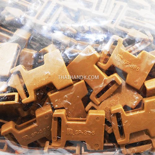ตัวล็อคสายก้ามปูสี่เหลี่ยม พลาสติก ขนาด 1/2 นิ้ว (4 หุน) บรรจุ 100 อัน สีน้ำตาล รูปเต็ม