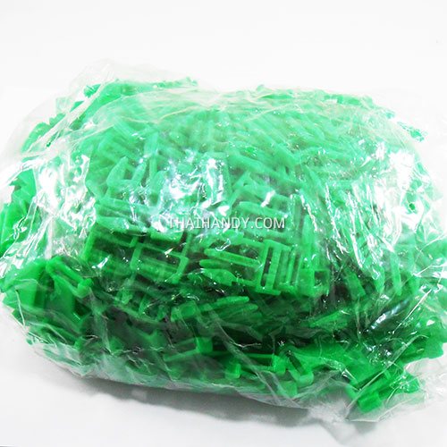 ตัวล็อคสายก้ามปูสี่เหลี่ยม พลาสติก ขนาด 1/2 นิ้ว (4 หุน) บรรจุ 400 อัน สีเขียว รูปเต็ม