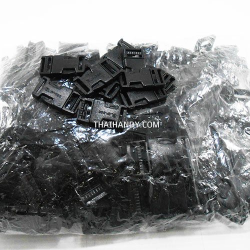 ตัวล็อคสายก้ามปูสี่เหลี่ยม พลาสติก ขนาด 1/2 นิ้ว (4 หุน) บรรจุ 400 อัน สีดำ รูปเต็ม