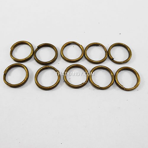 ห่วงพวงกุญแจ เฉพาะห่วง ขนาด 1 cm  บรรจุ 10 อัน สีทองรมดำ รูปเต็ม