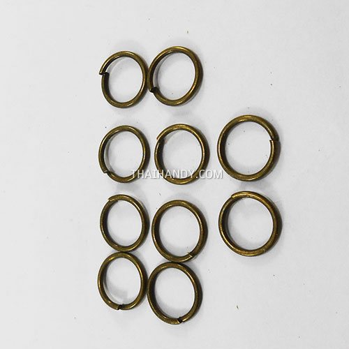 ห่วงเหล็กกลม ขนาด 16 mm  บรรจุ 10 อัน สีทองรมดำ รูปเต็ม