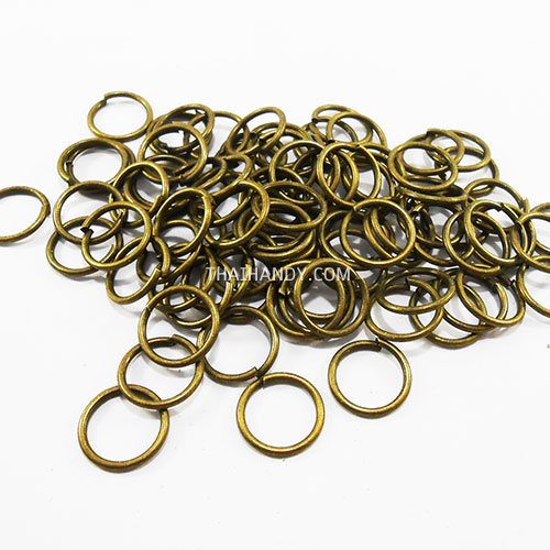 ห่วงเหล็กกลม ขนาด 16 mm  บรรจุ 100 อัน สีทองรมดำ รูปเต็ม