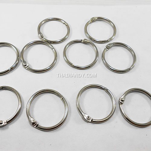 ห่วงสปริงกลม ขนาด 32 mm  บรรจุ 10 อัน สีนิเกิ้ล รูปเต็ม