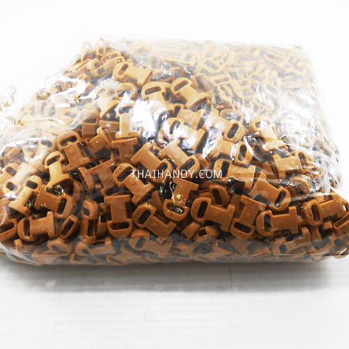 ตัวล็อคสายก้ามปูสี่เหลี่ยม พลาสติก ขนาด 3/8 นิ้ว (3 หุน) บรรจุ 500 อัน สีน้ำตาล รูปเต็ม