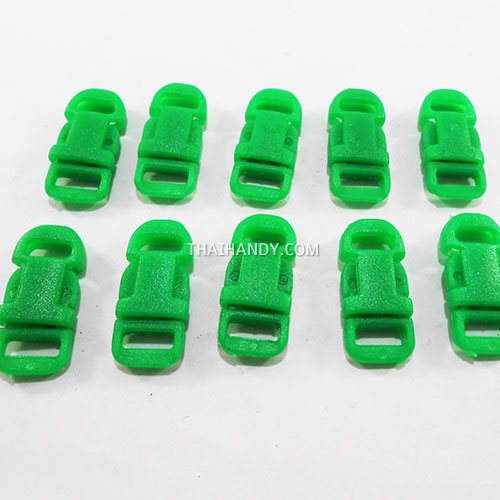 ตัวล็อคสายก้ามปูสี่เหลี่ยม พลาสติก ขนาด 3/8 นิ้ว (3 หุน) บรรจุ 10 อัน สีเขียว รูปเต็ม