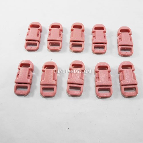 ตัวล็อคสายก้ามปูสี่เหลี่ยม พลาสติก ขนาด 3/8 นิ้ว (3 หุน) บรรจุ 10 อัน สีชมพู รูปเต็ม