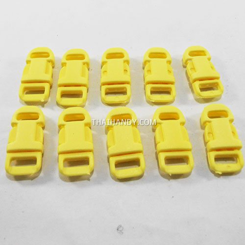 ตัวล็อคสายก้ามปูสี่เหลี่ยม พลาสติก ขนาด 3/8 นิ้ว (3 หุน) บรรจุ 10 อัน สีเหลือง รูปเต็ม
