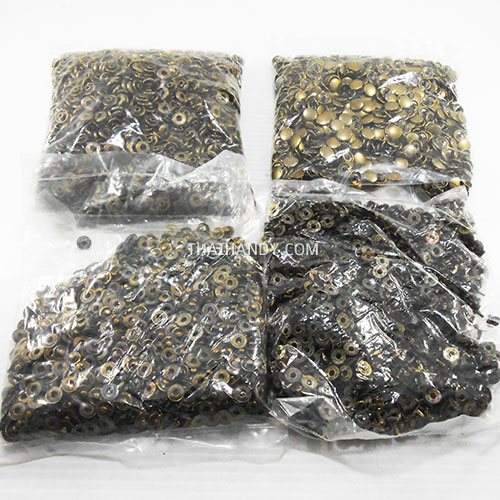 กระดุมแป๊กเหล็ก ขนาดหน้ากว้าง 10 mm (vt2) บรรจุ 100 ชุด สีทองรมดำ รูปเต็ม