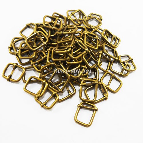 ตัวปรับสายโลหะ 2 ช่อง ขนาด 0.375 นิ้ว ( 3 หุน หรือ 10 mm) บรรจุ 100 อัน สีทองรมดำ รูปเต็ม