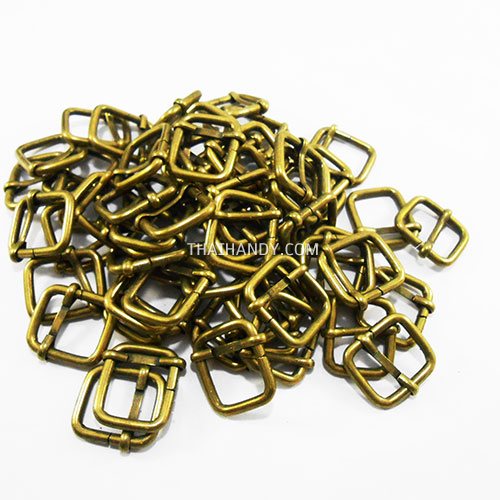 ตัวปรับสายโลหะ 2 ช่อง ขนาด 0.5 นิ้ว (4 หุน หรือ 15 mm)ทรงสูง บรรจุ 100 อัน สีทองรมดำ รูปเต็ม