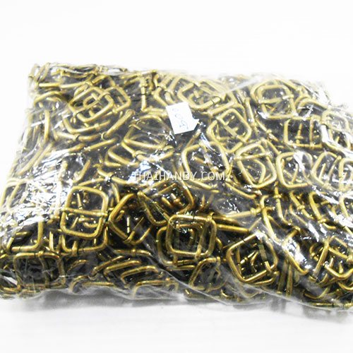 ตัวปรับสายโลหะ 2 ช่อง ขนาด 0.5 นิ้ว (4 หุน หรือ 15 mm)ทรงสูง บรรจุ 500 อัน สีทองรมดำ รูปเต็ม