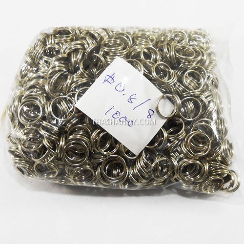 ห่วงพวงกุญแจ เฉพาะห่วง ขนาด 0.8 cm  บรรจุ 1000 อัน สีนิเกิ้ล รูปเต็ม