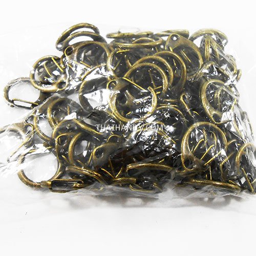 คอหมาโลหะ ตัวซี ขนาด 1.88x2.42 cm  บรรจุ 100 อัน สีทองรมดำ รูปเต็ม