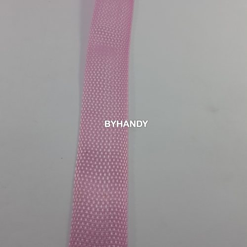 สายผ้า-ผ้ากุ๊น PP  ลายเวอร์จิ้น ขนาด 1 นิ้ว บรรจุ 1 เมตร สีชมพูอ่อน รูปเต็ม