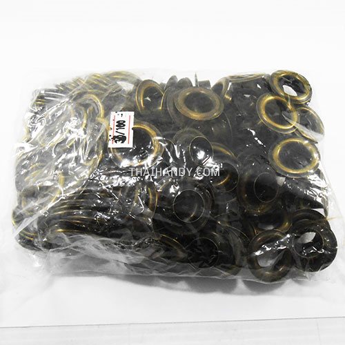 ตาไก่ เหล็ก ขนาด 16 mm (30) บรรจุ 100 ชุด สีทองรมดำ รูปเต็ม