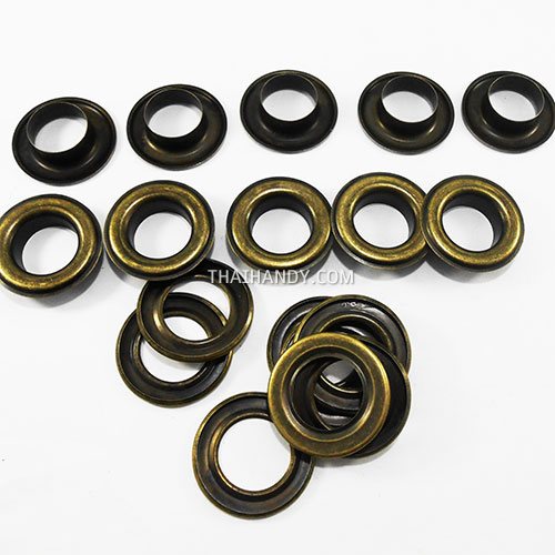 ตาไก่ เหล็ก ขนาด 19.5 mm (32) บรรจุ 10 ชุด สีทองรมดำ รูปเต็ม