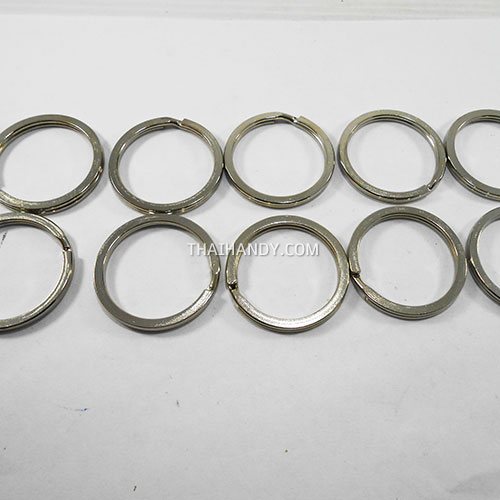 ห่วงพวงกุญแจแบนหนา เฉพาะห่วง ขนาด 3 cm  บรรจุ 10 อัน สีนิเกิ้ล รูปเต็ม