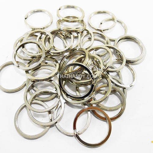 ห่วงพวงกุญแจแบนหนา เฉพาะห่วง ขนาด 3 cm  บรรจุ 100 อัน สีนิเกิ้ล รูปเต็ม