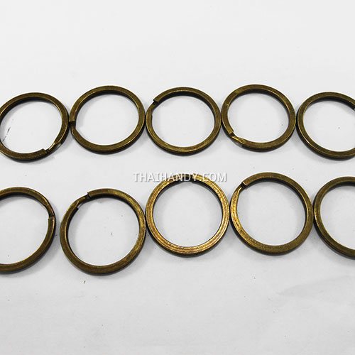 ห่วงพวงกุญแจแบนหนา เฉพาะห่วง ขนาด 3 cm  บรรจุ 10 อัน สีทองรมดำ รูปเต็ม