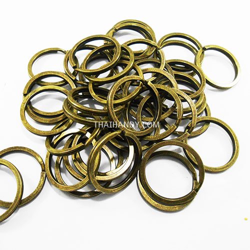 ห่วงพวงกุญแจแบนหนา เฉพาะห่วง ขนาด 3 cm  บรรจุ 100 อัน สีทองรมดำ รูปเต็ม