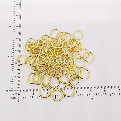 ห่วงเหล็กกลม ขนาด 8 mm  บรรจุ 100 อัน สีทอง รูปเต็ม