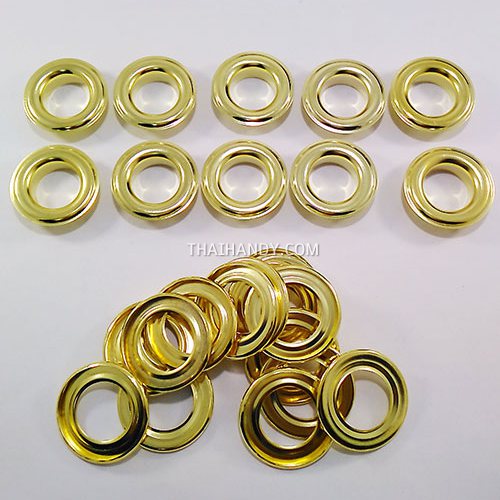 ตาไก่ เหล็ก ขนาด 19.5 mm (32) บรรจุ 10 ชุด สีทอง รูปเต็ม