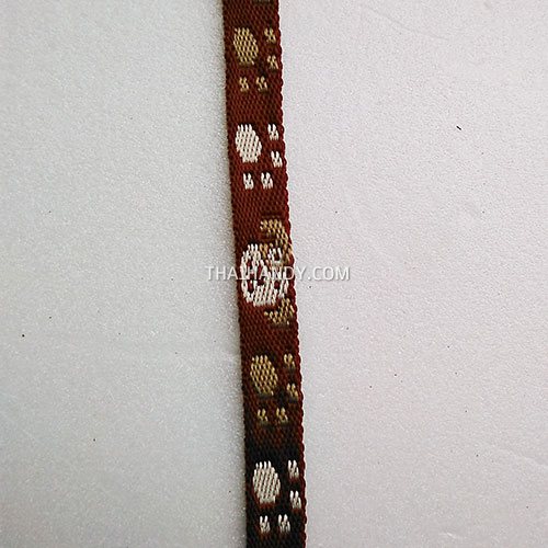 สายผ้า-ผ้ากุ๊น Cotton (ฝ้าย) การ์ตูน 2 หน้า ขนาด 3 หุน (1 cm) บรรจุ 1 เมตร สีน้ำตาล รูปเต็ม