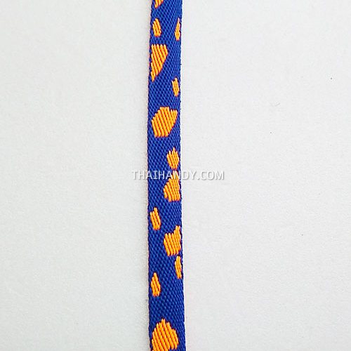 สายผ้า-ผ้ากุ๊น Cotton (ฝ้าย) การ์ตูน 2 หน้า ขนาด 3 หุน (1 cm) บรรจุ 1 เมตร สีน้ำเงิน รูปเต็ม