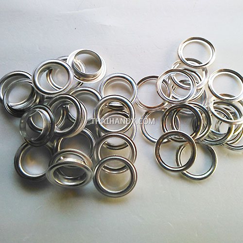 ตาไก่ อลูมิเนียม ขนาด 38 mm (1.5) บรรจุ 50 ชุด สีเงิน รูปเต็ม