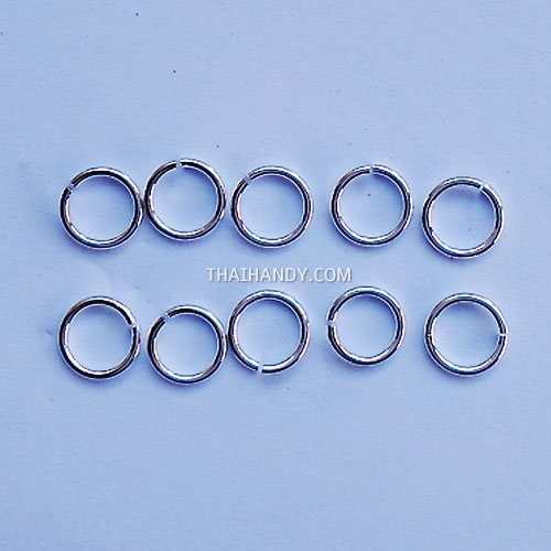 ห่วงอลูมิเนียมกลม ขนาด 5.1 mm #23  บรรจุ 10 อัน สีเงิน รูปเต็ม