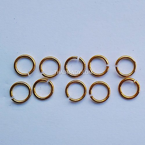 ห่วงอลูมิเนียมกลม ขนาด 5.1 mm #23  บรรจุ 10 อัน สีทอง รูปเต็ม