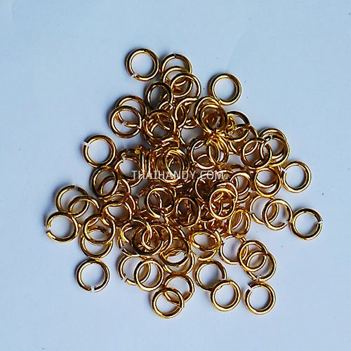 ห่วงอลูมิเนียมกลม ขนาด 5.1 mmหนา #18  บรรจุ 100 อัน สีทอง รูปเต็ม