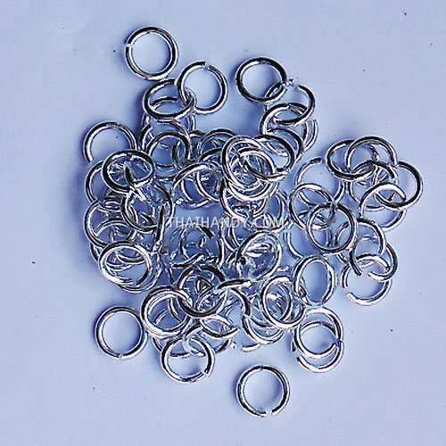 ห่วงอลูมิเนียมกลม ขนาด 5.1 mmหนา #18  บรรจุ 100 อัน สีเงิน รูปเต็ม