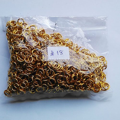 ห่วงอลูมิเนียมกลม ขนาด 5.1 mmหนา #18  บรรจุ 1000 อัน สีทอง รูปเต็ม
