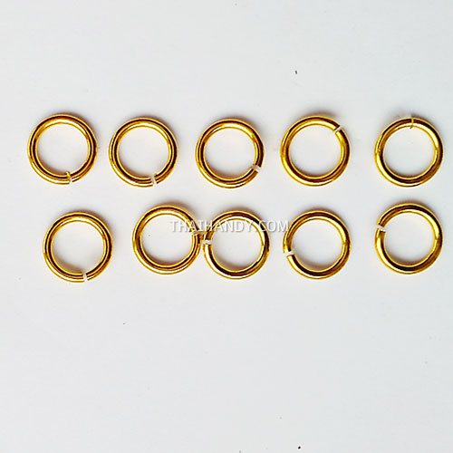 ห่วงอลูมิเนียมกลม ขนาด 9 mmหนา #16  บรรจุ 10 อัน สีทอง รูปเต็ม